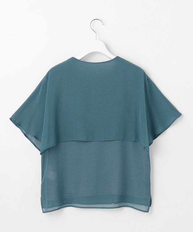 J.PRESS LADIES 【洗える】シアーサッカーチェック カットソー ダルグリーン系