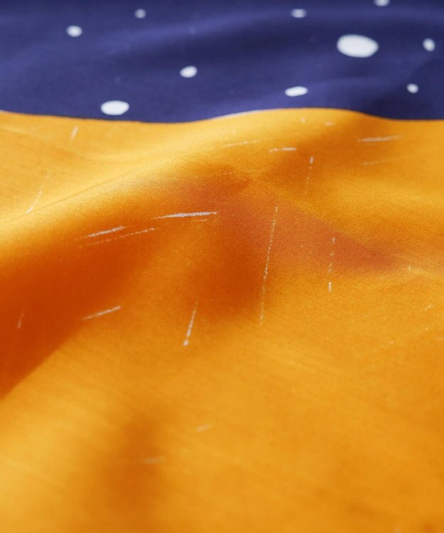 nitorito 【UNISEX】ギフトパッケージ&ステッカー付 mountain&moon ハンカチ スカーフ キャメル×ネイビー