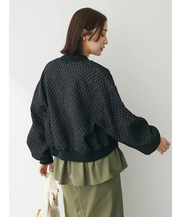 Green Parks ・ＳＵＧＡＲ　ＳＰＯＯＮ　エンボスチェックブルゾン Black