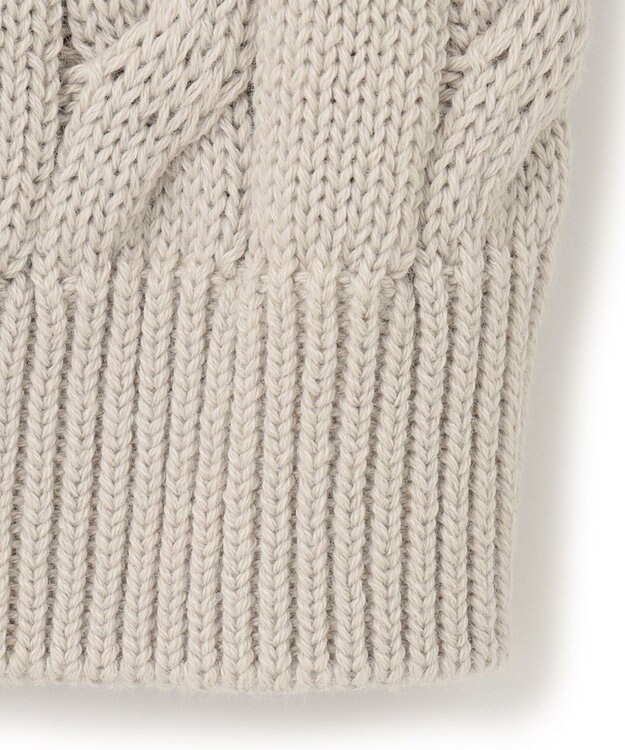 23区 L 【洗える】コンパクトコットンポリエステル ケーブル編み ニット ライトグレー系