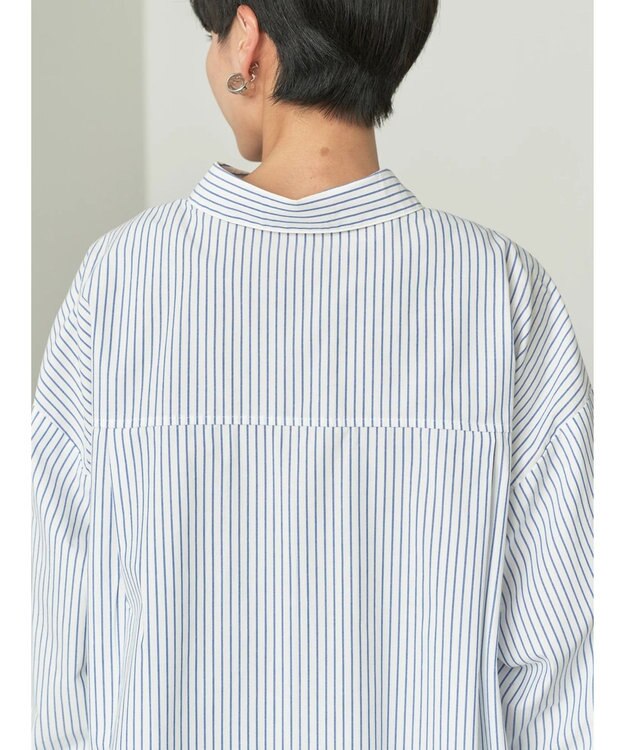AMERICAN HOLIC リブラインシャツチュニック Stripe Sax