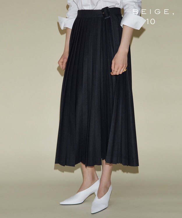 BEIGE， 【10th Anniversary】FLANNEL / プリーツスカート C Gray