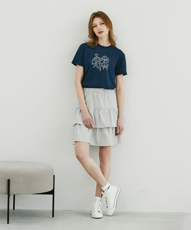 23区GOLF 【WOMEN】【23Fondation/WEB&一部店舗限定】ティアード スカート ライトグレー系2