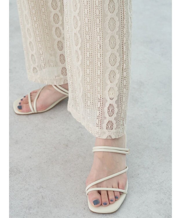 earth music&ecology フラワーレースパンツ Ivory