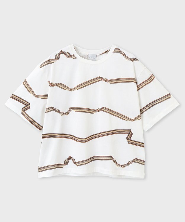Paul Smith Signature Stripe リボン 半袖Tシャツ オフホワイト