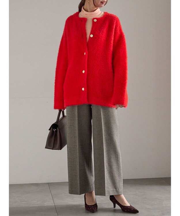 Te chichi ツイードワイドパンツ（セットアップ可） ベージュ