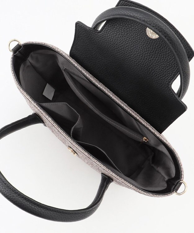 LA BAGAGERIE フラップ2WAYかごトートバッグ グレー