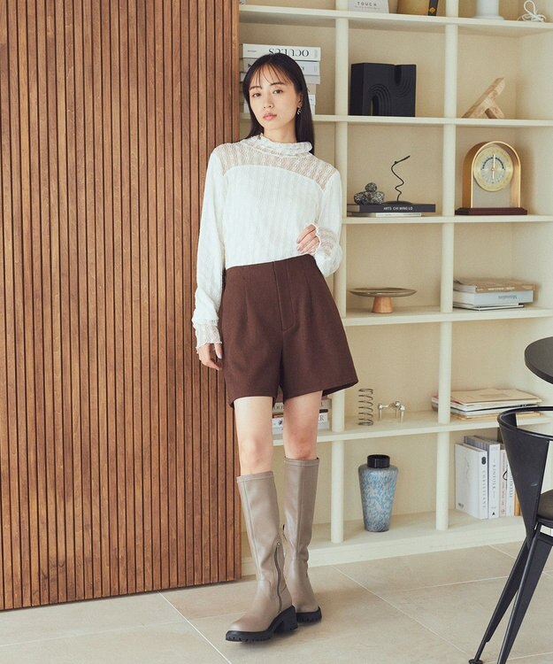 earth music&ecology あったかレースプルオーバー Ivory