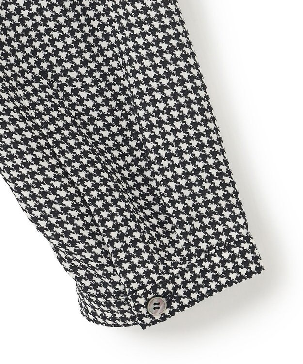 23区 【洗える】バックサテンアムンゼン千鳥プリント ブラウス モノトーン系