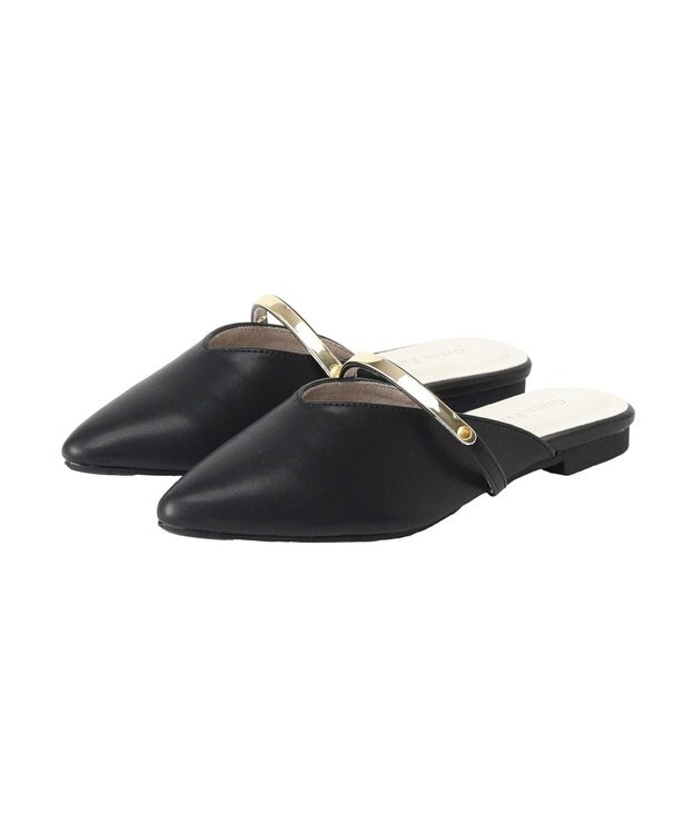 Green Parks Ｖカットメタルパーツミュール Black