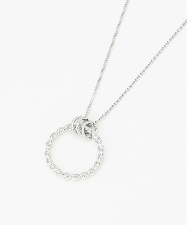 J.PRESS LADIES ツイストサークル ワントップ ネックレス シルバー系
