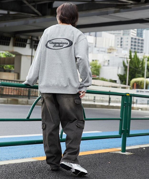 WEGO 【ユニセックス着用ITEM/裏起毛/SMLサイズ展開】リラックスフィットゲームロゴプルオーバー 杢グレー