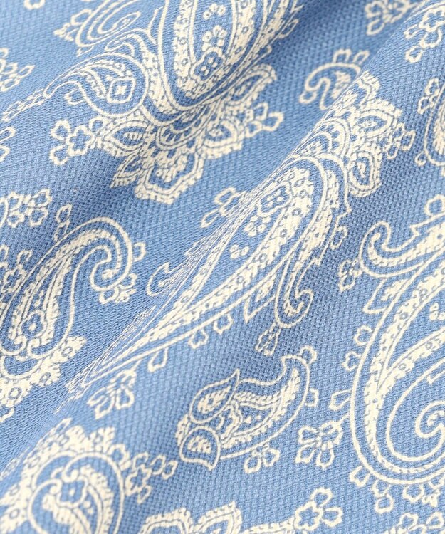 J.PRESS MEN ペイズリーハンドプリント チーフ ライトグレー系6