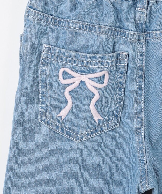 ANY KIDS 【一部店舗/WEB先行販売アイテム】【洗濯機可能】刺繍 ワイドデニムパンツ インディゴ