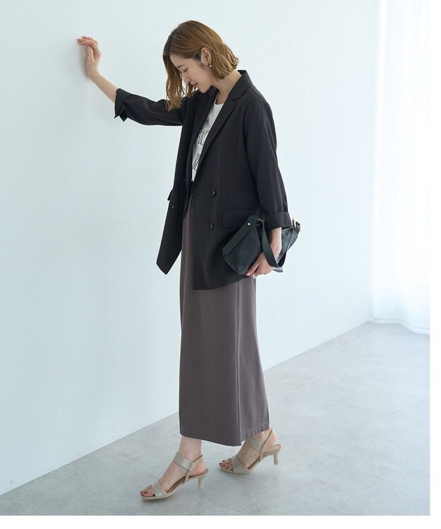 YECCA VECCA 【接触冷感】COOLシャツテーラードジャケット Black