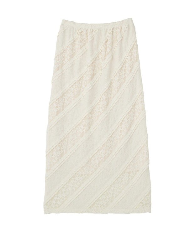 earth music&ecology 総レースナロースカート Ivory