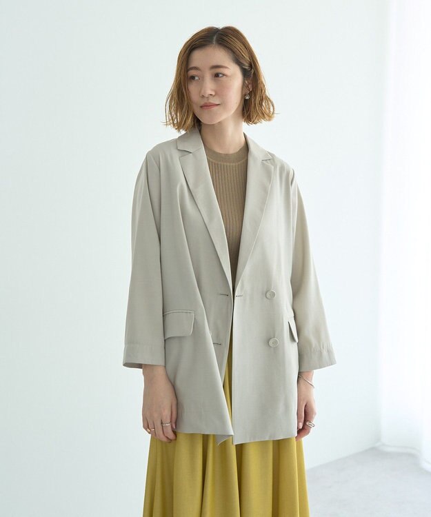YECCA VECCA 【接触冷感】COOLシャツテーラードジャケット Gray Beige
