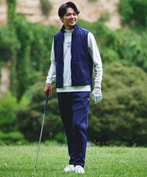 23区GOLF 【MEN】【ストレッチ/撥水】ライトベスト 清涼感と機能性 暑い季節もさわやかに ネイビー系