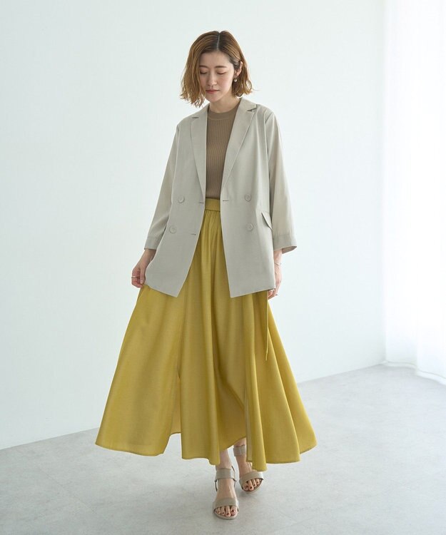 YECCA VECCA 【接触冷感】COOLシャツテーラードジャケット Gray Beige