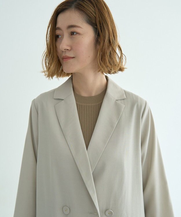YECCA VECCA 【接触冷感】COOLシャツテーラードジャケット Gray Beige