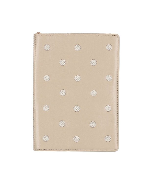 UNBILLION ペルケ perche / ドット刺繍B6手帳カバー ライトグレー