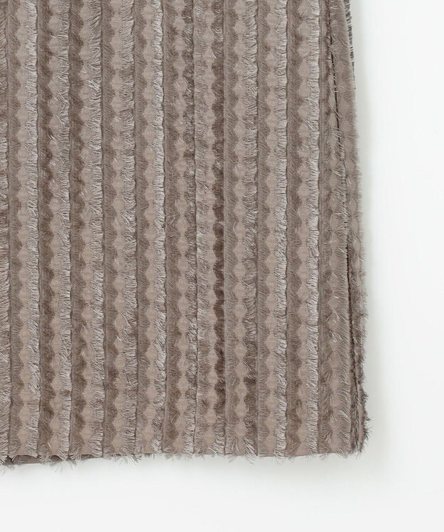 自由区 【セットアップ対応・洗える】フリンジジャガード スカート モカ