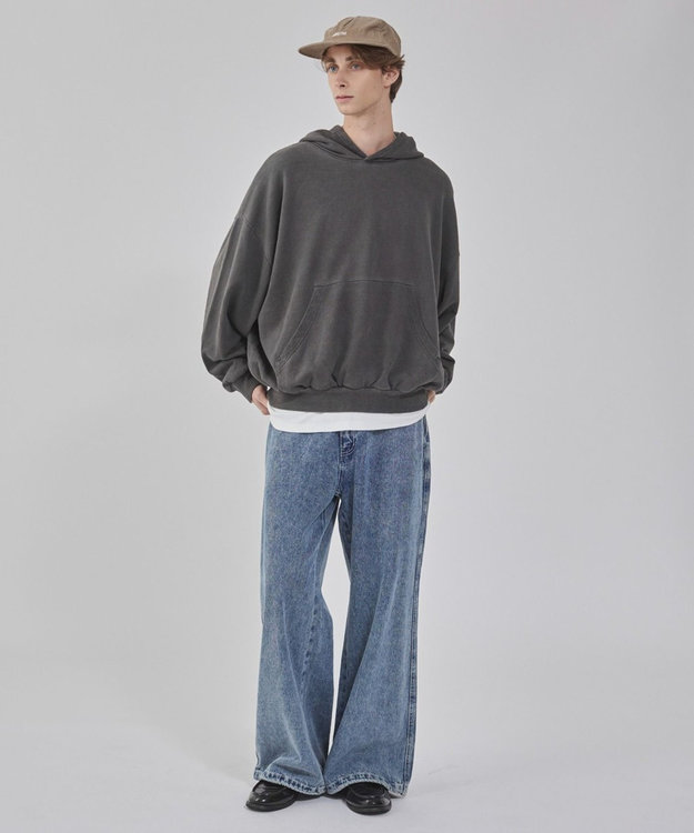 WEGO 【ユニセックス着用ITEM】バルーンクロップドプルパーカー ブラックその他