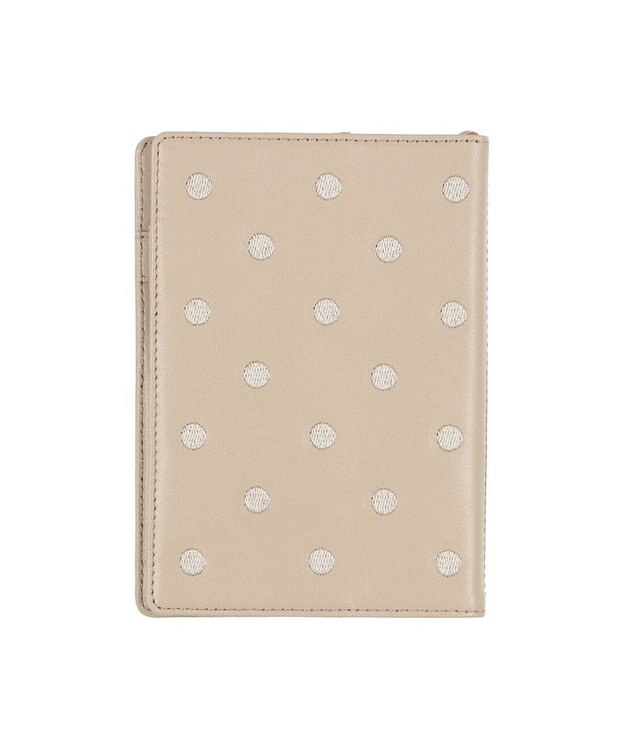 UNBILLION ペルケ perche / ドット刺繍B6手帳カバー ライトグレー