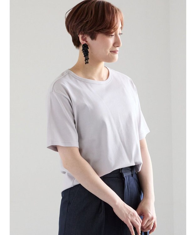 Te chichi ミニマルネックTシャツ グレー