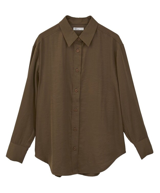 CRAFT STANDARD BOUTIQUE オーバーサイズサテンシャツ Brown