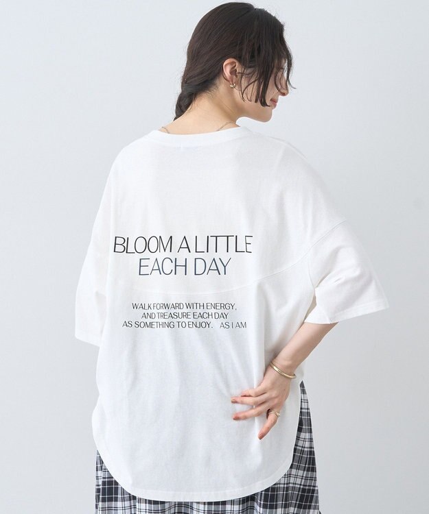 earth music&ecology ドルマンバックプリントＴｅｅ Off White