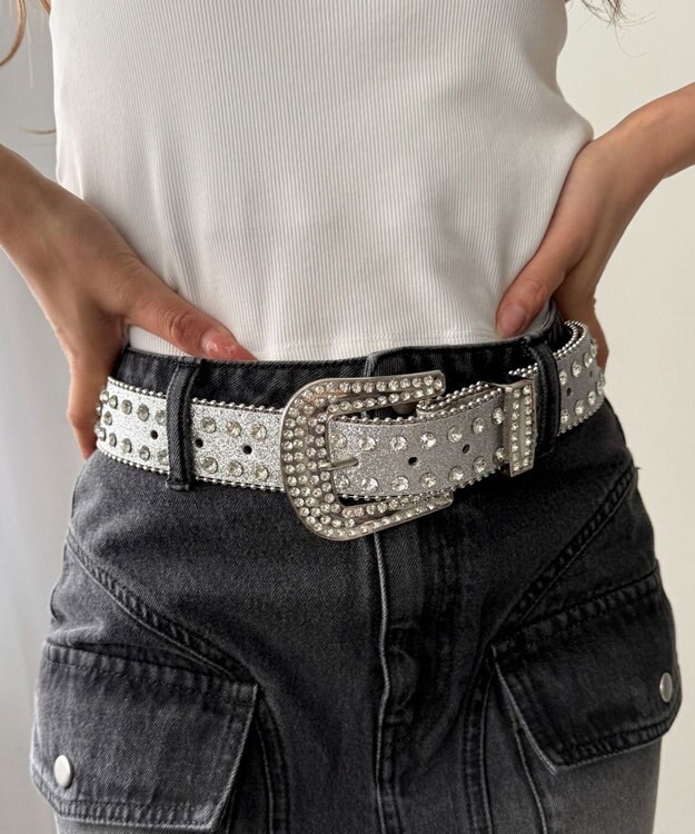 WEGO Lビジューラメベルト シルバー