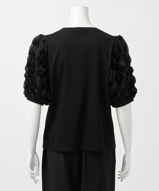 23区 S 【GOLD LABEL】エンブロイダリー コンビ TEE ブラック系