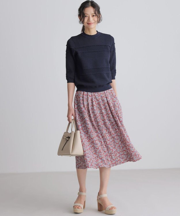 組曲 L 【先行予約・WEB限定】フラワーガーデンプリント スカート ベージュピンク系5