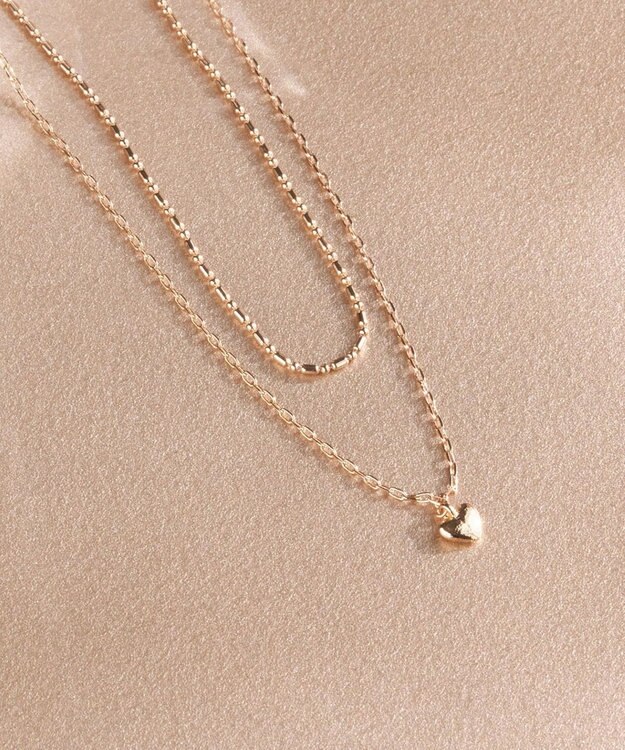 Phoebe 【金属アレルギー対応】2setスウィートハートネックレス　シャンパンゴールド シャンパンゴールド