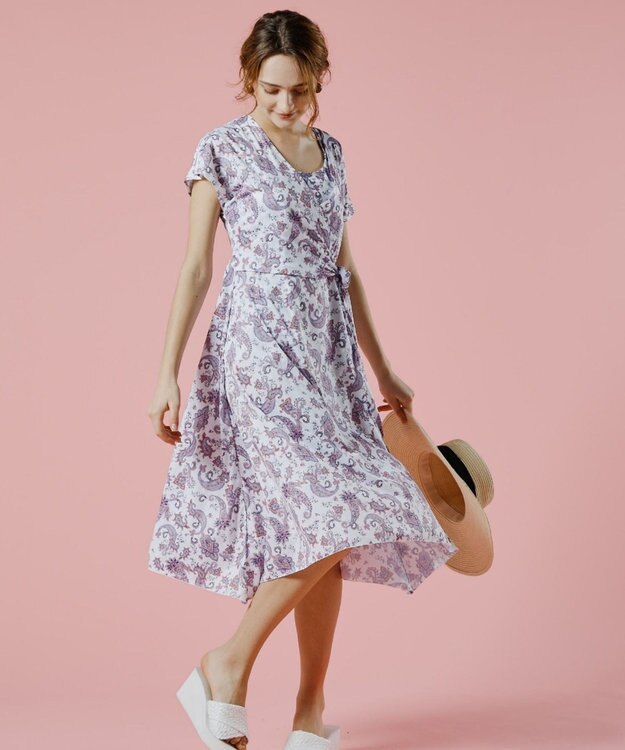 San-ai Resort（三愛水着楽園） スリーブドレス３点セット　9M・11L　【Coral veil（コーラルヴェール）】 ピンク