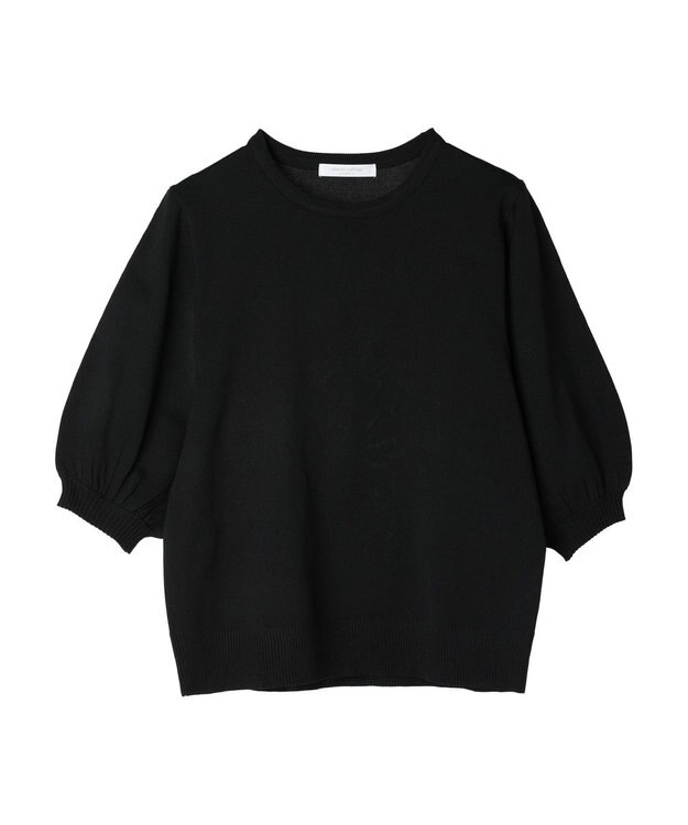 Green Parks パフ５分袖ニットプルオーバー Black