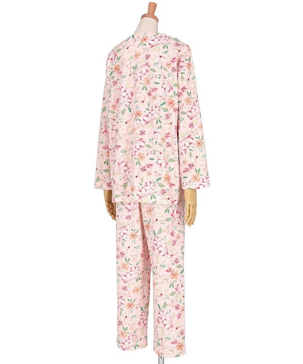 Wing パジャマ 長袖 長ズボン 綿100%(本体) 天竺素材 レディース EP8071 ウイング／ワコール ピンク