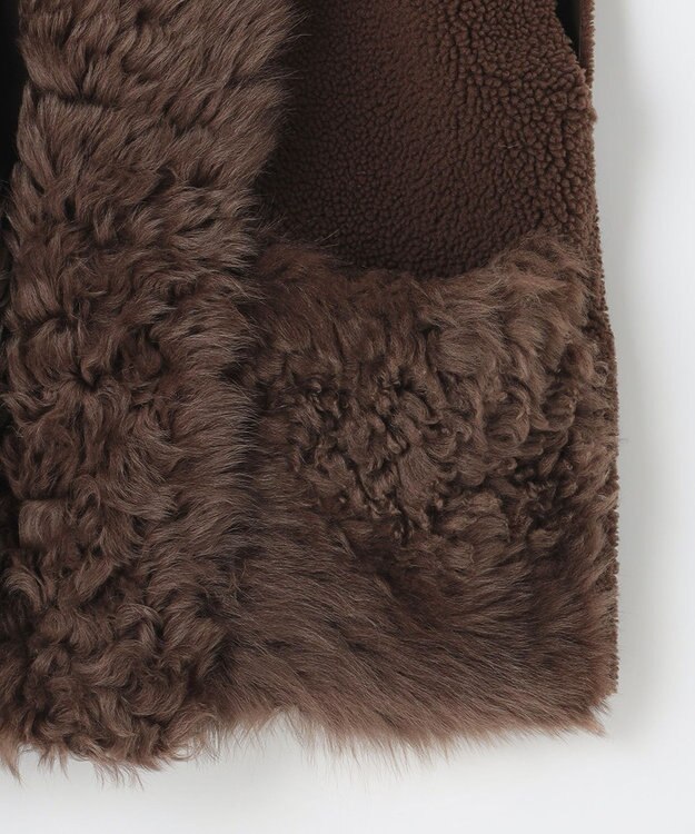 NAVE ムートンベスト ダークブラウン系