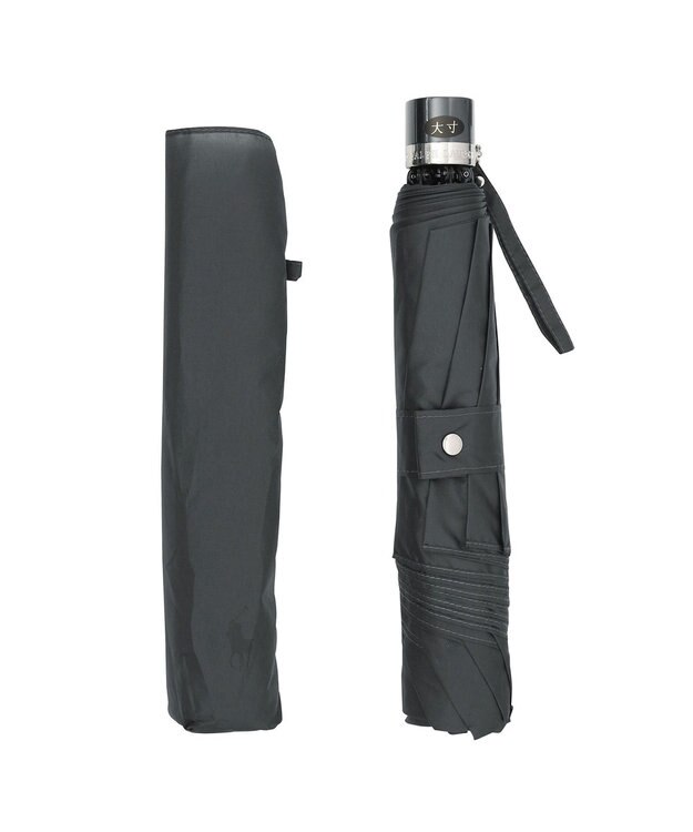 MOONBAT 【大きめ70cm】POLO RALPH LAUREN 折りたたみ傘 メンズ プレーン ワンポイント刺繍 ダークグレー