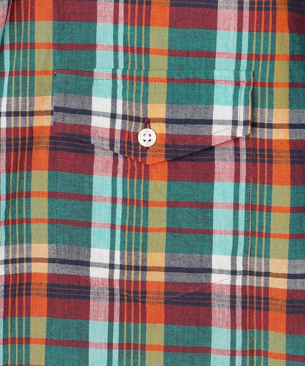 J.PRESS MEN 【J.PRESS ORIGINALS】Indian Madras Regular half Sleeve Shirt / Baggy-Fit グリーン系3