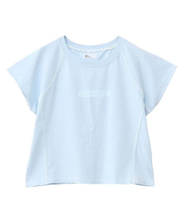 CRAFT STANDARD BOUTIQUE ヴィンテージ加工ロゴプリントノースリーブＰＯ Sax