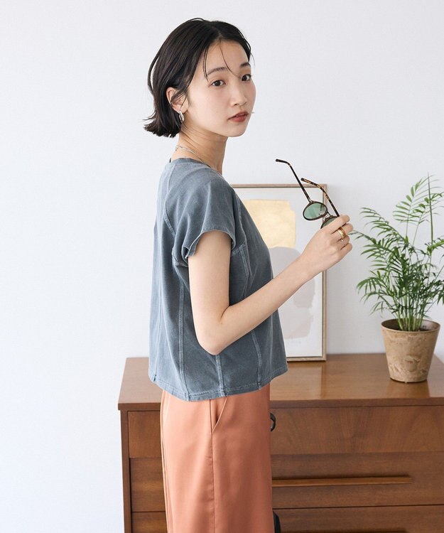 CRAFT STANDARD BOUTIQUE ヴィンテージ加工ロゴプリントノースリーブＰＯ Black