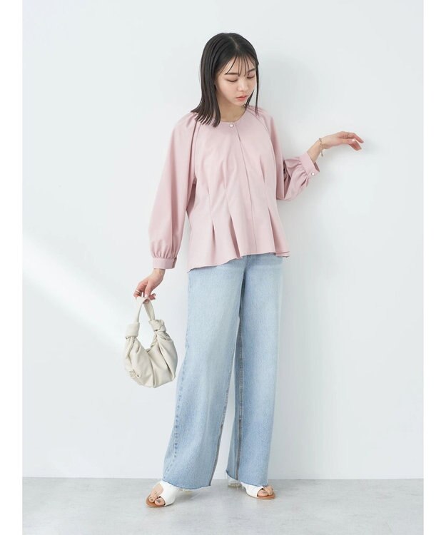 earth music&ecology ペプラムブラウス Pink