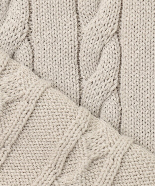 23区 ニット　コットン　ポリエステル　ケーブル編み　洗える　新品　タグ付き 洗える】コンパクトコットンポリエステル ケーブル編み ニット