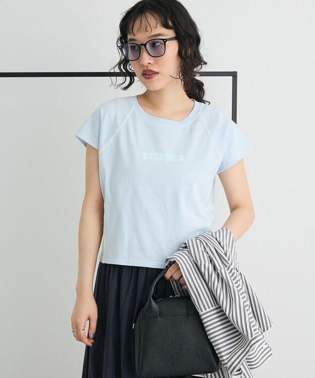 CRAFT STANDARD BOUTIQUE ヴィンテージ加工ロゴプリントノースリーブＰＯ Sax