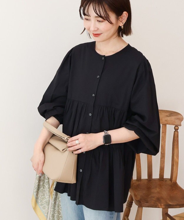 AMERICAN HOLIC 【先行予約】【WEB限定】ティアードギャザーブラウス Black