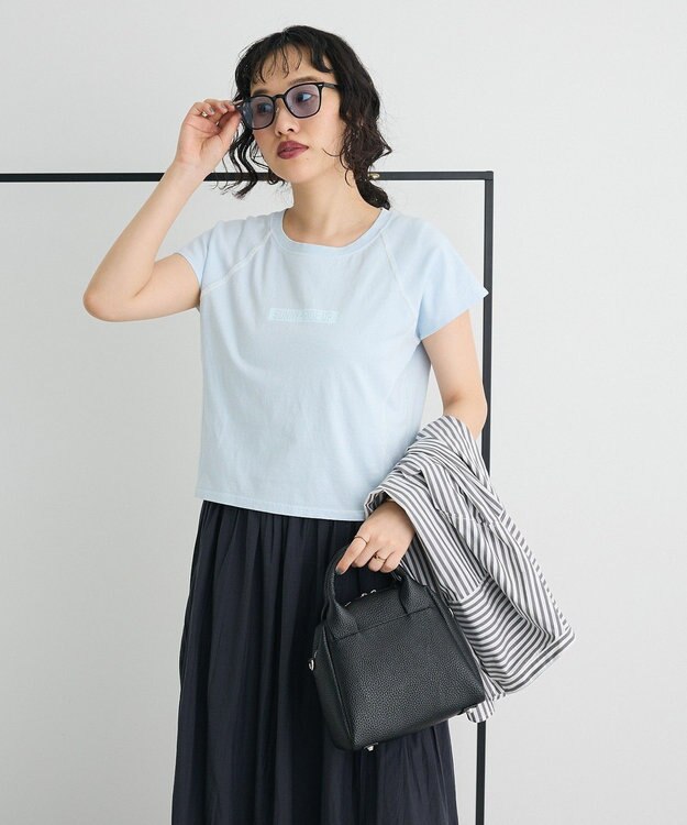 CRAFT STANDARD BOUTIQUE ヴィンテージ加工ロゴプリントノースリーブＰＯ Sax