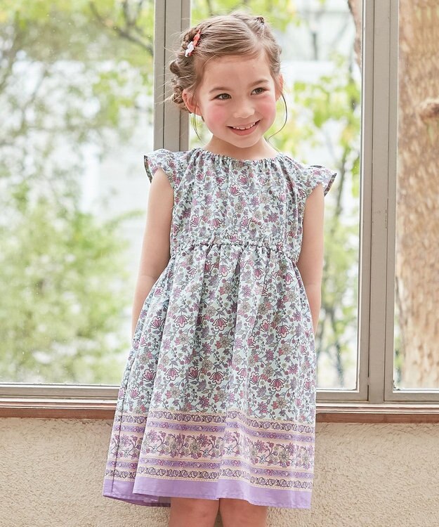 ANY KIDS プリント サマー ワンピース 【EC限定】ラベンダー×モロッカン