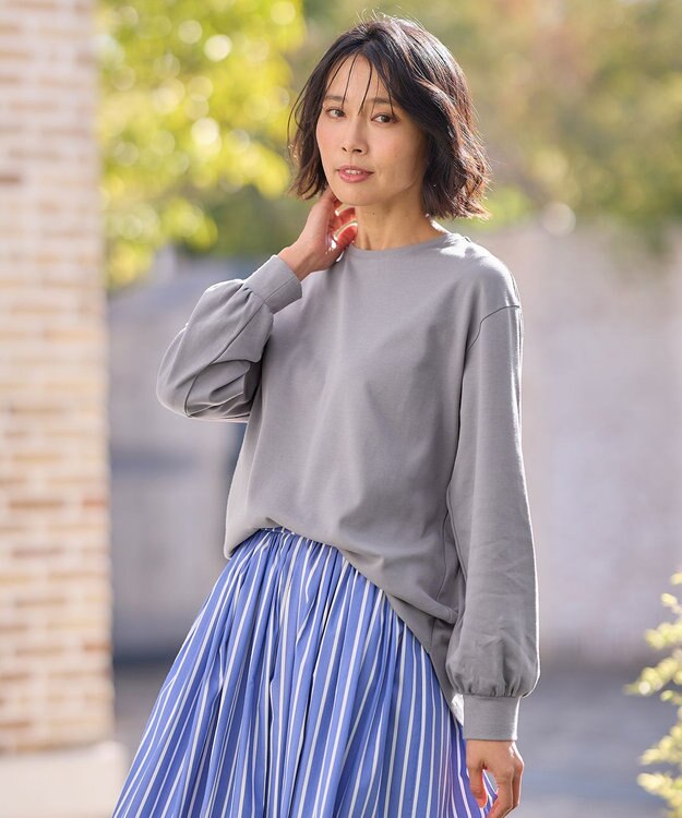 ANY ビューティベーシックロングＴシャツ グレー